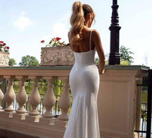 Load image into Gallery viewer, V Neck Beach Wedding Dress-Spaghetti Straps V Neck Wedding Dress | Wedding Dresses