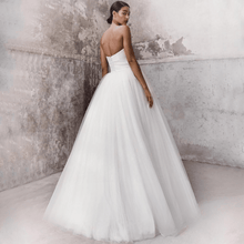 Load image into Gallery viewer, A Line Wedding Dress-Strapless Satin Bridal Gown | Wedding Dresses