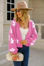 Load image into Gallery viewer, Womens Sweater-Floral Open Front Fuzzy Cardigan | Coat & Jacket & Cardigan