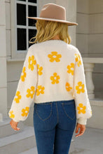 Load image into Gallery viewer, Womens Sweater-Floral Open Front Fuzzy Cardigan | Coat & Jacket & Cardigan