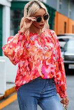 Load image into Gallery viewer, Womens Blouse-Floral Tassel Tie Long Sleeve Blouse | Tops/Blouses & Shirts