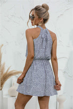 Load image into Gallery viewer, Womens Mini Dress-Floral Tied Sleeveless Mini Dress | Dresses