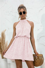 Load image into Gallery viewer, Womens Mini Dress-Floral Tied Sleeveless Mini Dress | Dresses