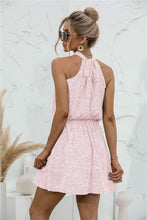 Load image into Gallery viewer, Womens Mini Dress-Floral Tied Sleeveless Mini Dress | Dresses