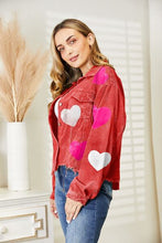 Load image into Gallery viewer, Womens Jacket-Heart Sequin Dropped Shoulder Jacket | jacket