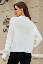 Load image into Gallery viewer, Womens Sweater-Johnny Collar Lantern Sleeve Sweater