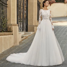 Load image into Gallery viewer, Long Sleeve Lace Wedding Dress-Open Back Wedding Gown | Wedding Dresses