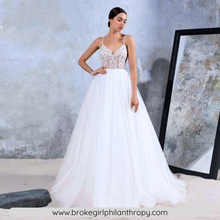 Load image into Gallery viewer, V Neck Wedding Dress-Luxury Shiny Wedding Gown | Wedding Dresses