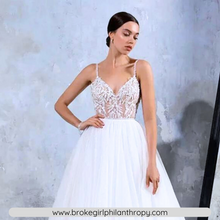 Load image into Gallery viewer, V Neck Wedding Dress-Luxury Shiny Wedding Gown | Wedding Dresses