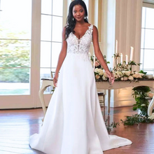 Load image into Gallery viewer, Modern Beach Wedding Dress-Lace A Line Wedding Dress | Wedding Dresses