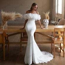 Load image into Gallery viewer, Mermaid Wedding Dress-Off Shoulder Satin Bridal Gown. | Wedding Dresses
