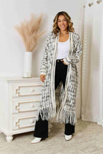 Load image into Gallery viewer, Womens Sweater-Multicolored Open Front Fringe Hem Cardigan | Coat & Jacket & Cardigan