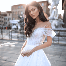 Load image into Gallery viewer, Off the Shoulder Wedding Dress-A Line Lace Ball Gown Wedding Dress | Wedding Dresses
