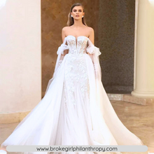 Load image into Gallery viewer, Off the Shoulder Wedding Dress-Backless Bridal Gown | Wedding Dresses