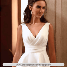 Load image into Gallery viewer, A Line Wedding Dress-Satin Beach Wedding Dress | Wedding Dresses