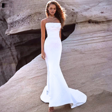 Load image into Gallery viewer, Mermaid Wedding Dress-Satin Strapless Beach Wedding Dress | Wedding Dresses