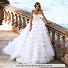 Load image into Gallery viewer, Ball Gown Wedding Dress-Backless Sweetheart Tiered Ball Gown | Wedding Dresses
