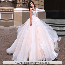 Load image into Gallery viewer, Lace Wedding Dress-Sexy Illusion Wedding Dress-Chapel Train | Wedding Dresses