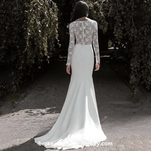 Load image into Gallery viewer, Sexy Mermaid Wedding Dress-Lace Jersey Mermaid Beach Bridal Gown | Wedding Dresses