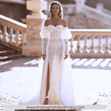 Load image into Gallery viewer, Sexy Long Sleeve Lace Mermaid Wedding Dress Broke Girl Philanthropy