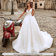 Load image into Gallery viewer, Vintage Lace Wedding Dress-Sexy V Neck A Line Wedding Dress | Wedding Dresses