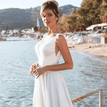 Load image into Gallery viewer, Simple Wedding Dress-A Line Backless Beach Wedding Dress | Wedding Dresses