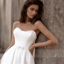 Load image into Gallery viewer, Simple Beach Wedding Dress-Strapless Bridal Gown | Wedding Dresses