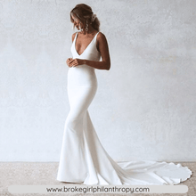 Load image into Gallery viewer, Mermaid Wedding Dress-Simple Backless Mermaid Beach Wedding Dress | Wedding Dresses