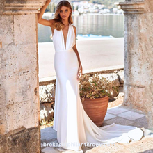 Load image into Gallery viewer, Simple Wedding Dress-Halter Mermaid Wedding Dress | Wedding Dresses