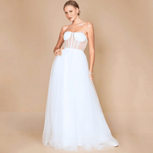 Load image into Gallery viewer, Simple Beach Wedding Dress-Strapless A Line Bridal Gown | Wedding Dresses