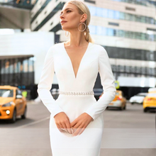 Load image into Gallery viewer, Simple Mermaid Wedding Dress- Long Sleeve Mermaid Wedding Gown | Wedding Dresses