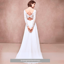 Load image into Gallery viewer, Bohemian Wedding Dress-Simple Lace Beach Wedding Dress | Wedding Dresses