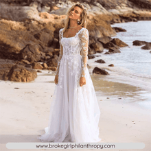 Load image into Gallery viewer, Beach Wedding Dress-Bohemian Backless Wedding Dress | Wedding Dresses