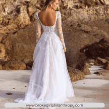 Load image into Gallery viewer, Beach Wedding Dress-Bohemian Backless Wedding Dress | Wedding Dresses