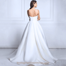 Load image into Gallery viewer, Simple Wedding Dress-Satin Strapless A Line Bridal Gown | Wedding Dresses