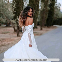 Load image into Gallery viewer, Backless Wedding Dress-A Line Lace Beach Wedding Dress | Wedding Dresses