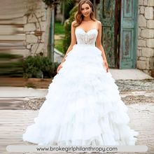 Load image into Gallery viewer, Princess Wedding Dress- Backless Wedding Dress-Tiered Ruffles | Wedding Dresses
