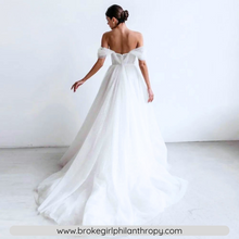 Load image into Gallery viewer, Beach Wedding Dress-Off Shoulder A Line Beach Wedding Dress | Wedding Dresses