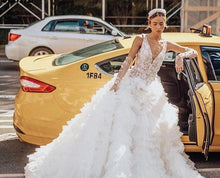 Load image into Gallery viewer, Ball Gown Wedding Dress- V-Neck Lace Ball Gown Wedding Dress | Wedding Dresses