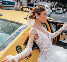 Load image into Gallery viewer, Ball Gown Wedding Dress- V-Neck Lace Ball Gown Wedding Dress | Wedding Dresses