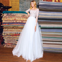 Load image into Gallery viewer, Long Sleeve Wedding Dress with Lace Applique & A Line Design