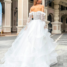 Load image into Gallery viewer, Sweetheart Puff Sleeve Wedding Dress in Off Shoulder Design