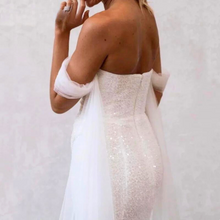 Load image into Gallery viewer, Sexy Mermaid Wedding Dress in Off Shoulder Design with Beading
