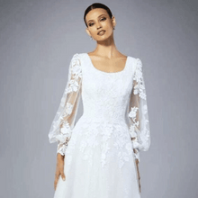 Load image into Gallery viewer, Vintage Wedding Dress- Lace Lantern Sleeve Bridal Gown | Wedding Dresses