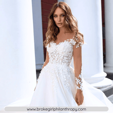 Load image into Gallery viewer, Vintage Lace Wedding Dress- Long Sleeve Princess Wedding Dress | Wedding Dresses