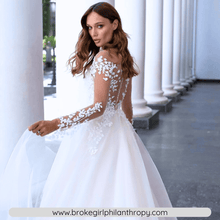 Load image into Gallery viewer, Vintage Lace Wedding Dress- Long Sleeve Princess Wedding Dress | Wedding Dresses