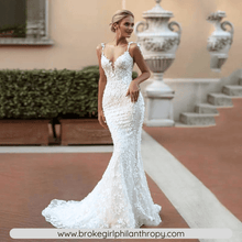 Load image into Gallery viewer, Vintage Wedding Dress-Lace Mermaid Wedding Dress | Wedding Dresses