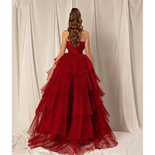 Load image into Gallery viewer, Womens Party Dress-Wine Burgundy A Line Evening Party Dress | Wedding & Bridal Party Dresses