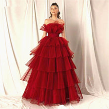 Load image into Gallery viewer, Womens Party Dress-Wine Burgundy A Line Evening Party Dress | Wedding & Bridal Party Dresses