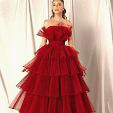 Load image into Gallery viewer, Womens Party Dress-Wine Burgundy A Line Evening Party Dress | Wedding & Bridal Party Dresses